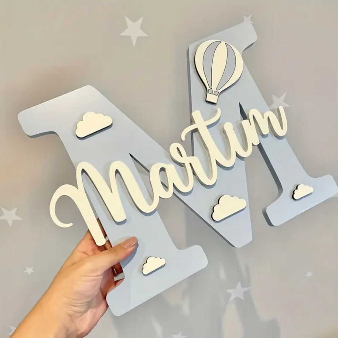 Personalized Wooden Baby Initial & Name