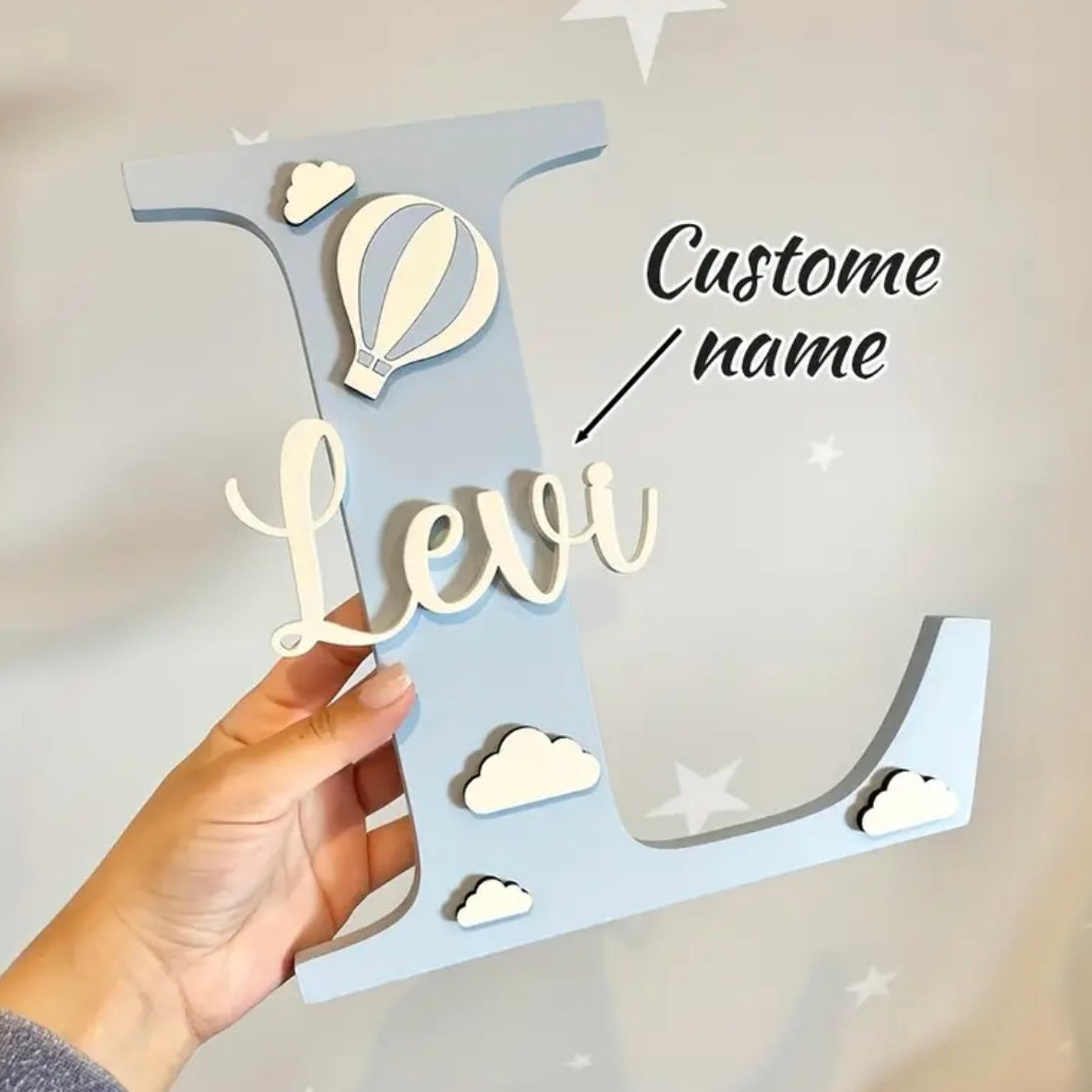 Personalized Wooden Baby Initial & Name