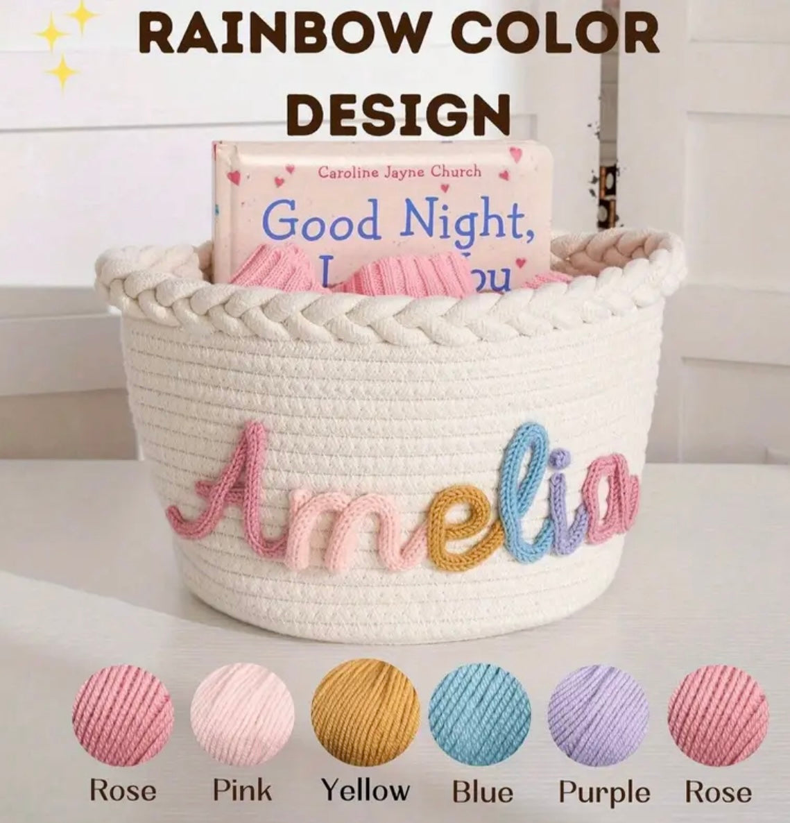 Personalised Baby Name Wicker Basket